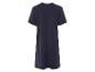 Donkerblauwe t-shirtjurk, casual kleding.