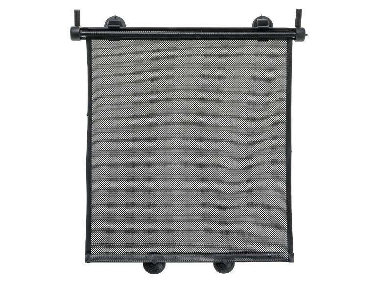 Zonneklep voor auto, zwart, op te rollen.