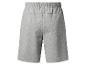 Grijze sportshorts met elastische tailleband, achterkant.