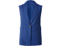 Blauwe mouwloze blazer met één knoop en zakken