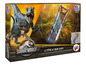 Verpakking voor een Jurassic World luchtbed met dinosaurus-print.