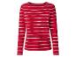 Rood-wit gestreept T-shirt met lange mouwen voor dames