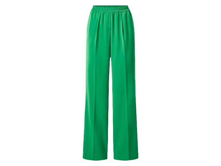 Groene wijde broek met elastische tailleband