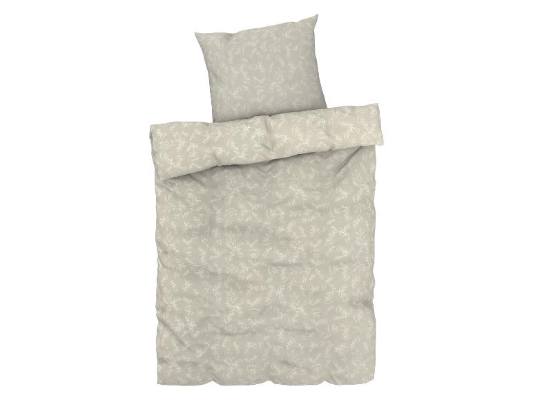 Beige dekbedovertrek met witte bloemenprint