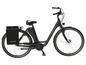 Zwarte Prophete e-bike met bagagedrager en Kenda banden.