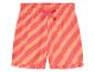 Kinder shorts met roze en oranje strepen.