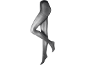 Zwarte panty op mannequinbenen in gekruiste pose.