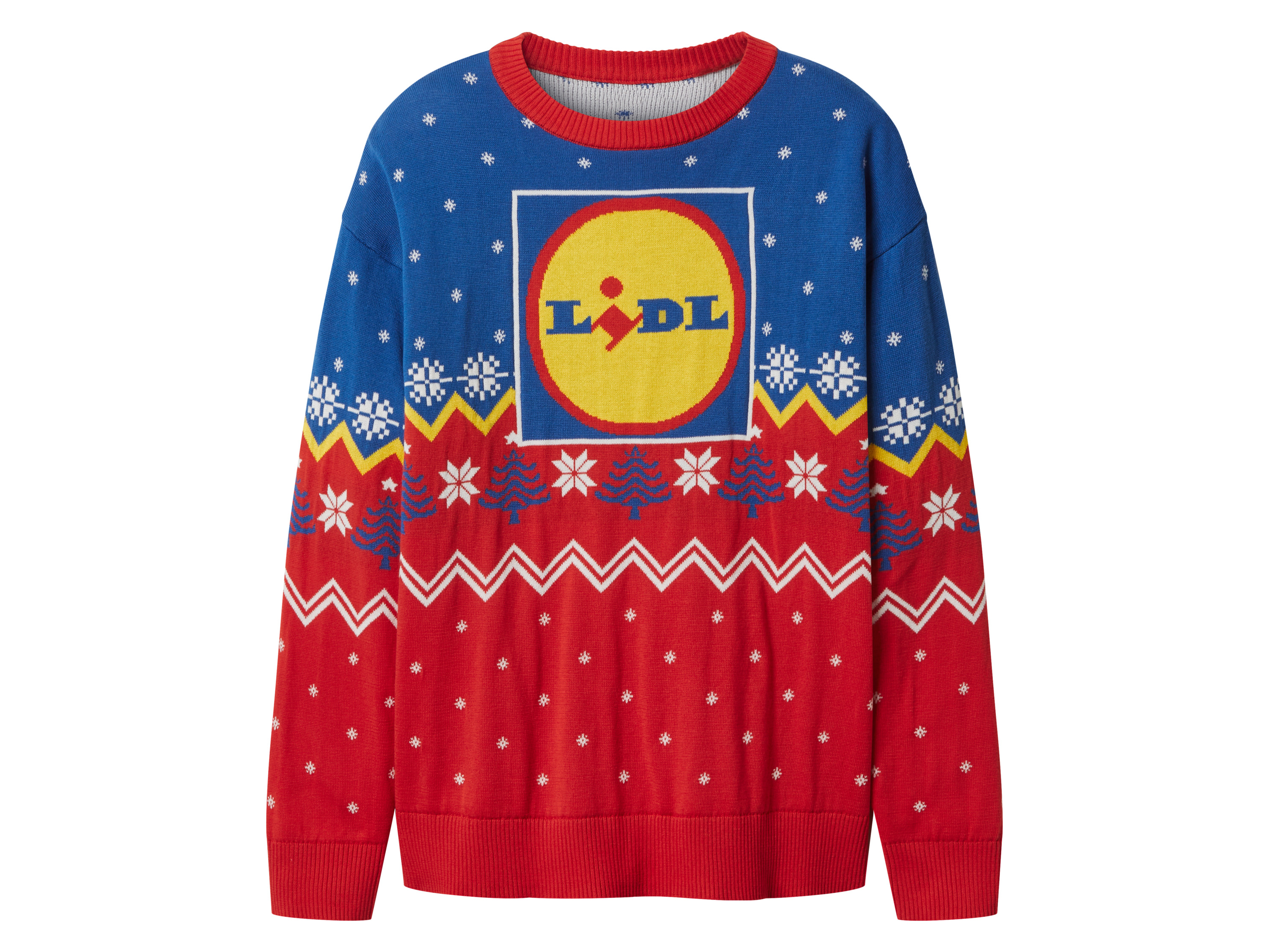 Dames kersttrui (Lidl/blauw/rood, M (40/42)) afbeelding