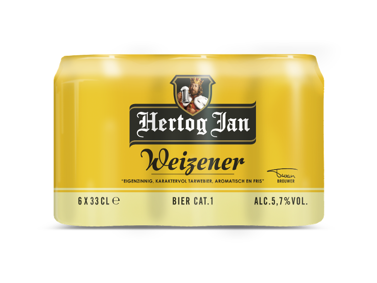 Zespack witbier in blik met 5,7% alcohol.