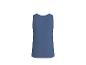 Blauw mouwloos herenshirt, achterkant.