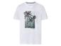 Wit t-shirt met palmbomenprint en de tekst 'TROPICAL SUMMER'.