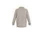 Beige fleece trui met lange mouwen en kraag op een witte achtergrond.