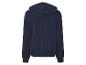 Donkerblauwe hoodie met rits.