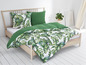 Beddengoed met tropische print, groene kleur en een klein patroon.