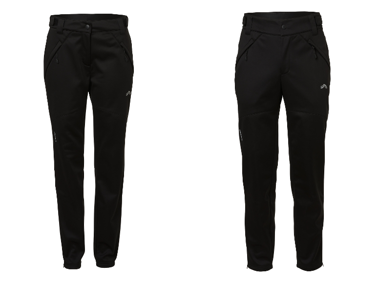 Zwarte heren sportbroek met ritsen en reflecterend logo.