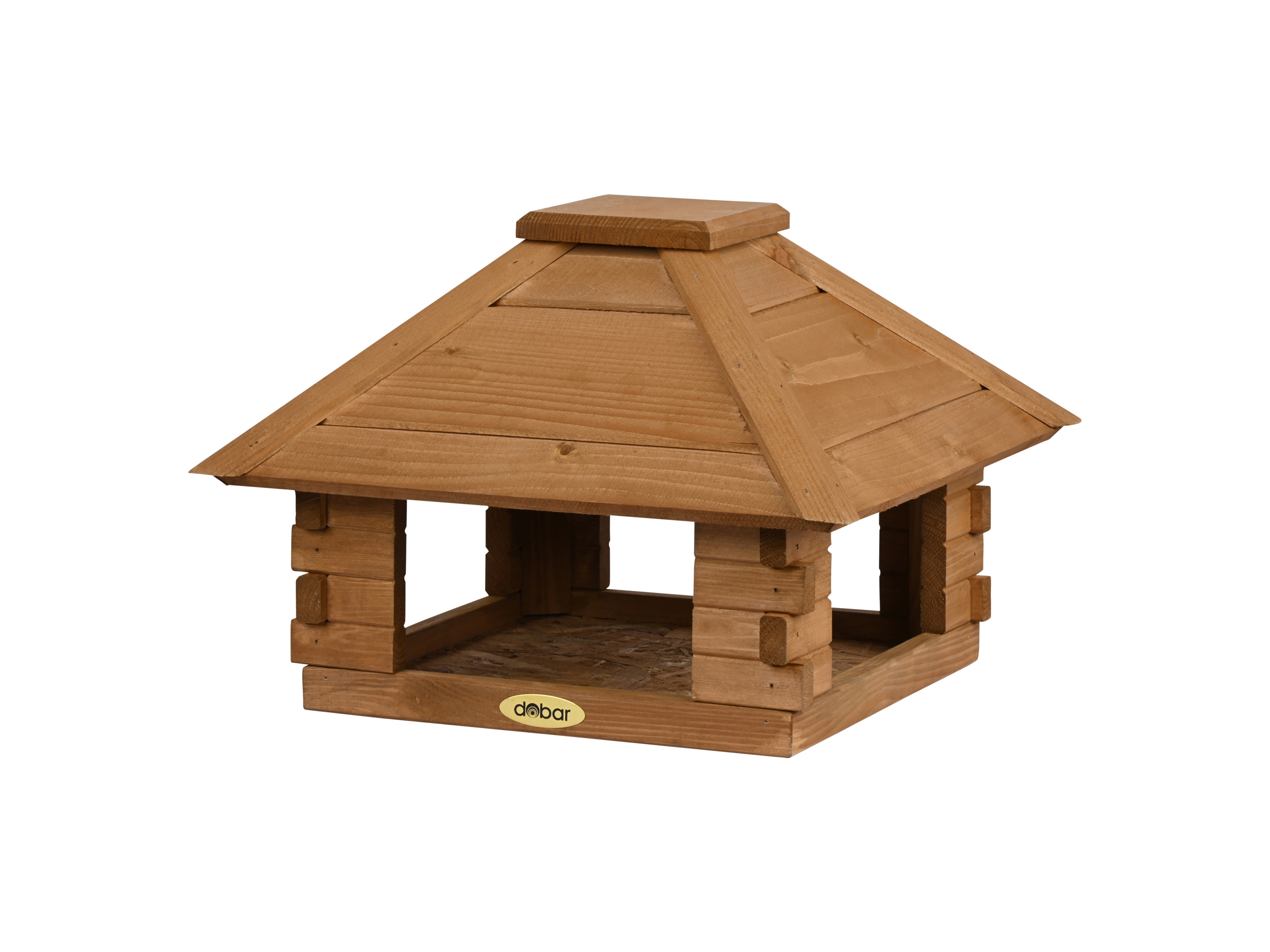 DOBAR Vogelhuisje blokhut, houten dak