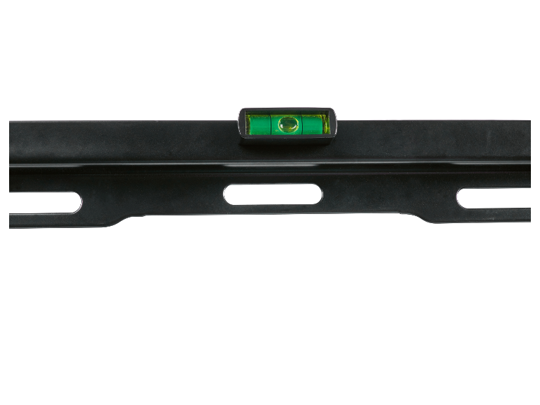 Zwarte waterpas met een groene waterpas-ampul.