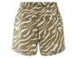 Shorts met zebraprint, licht kaki kleur.
