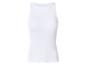 Wit dames mouwloos shirt met geribbelde stof