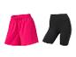 Sport shorts: roze shorts en zwarte fietsbroek.