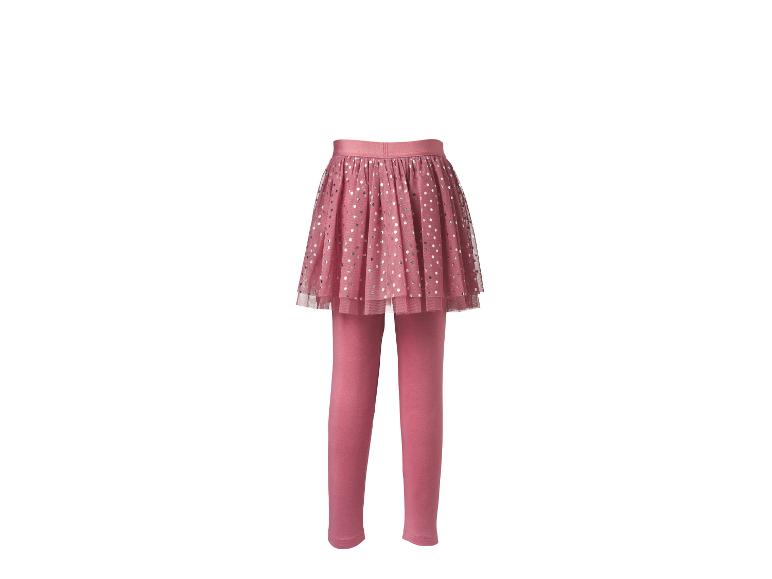 Roze legging met aangehechte glinsterende stippen tule rok voor kinderen