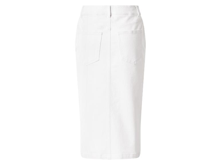 Witte lange spijkerrok met zakken, achteraanzicht