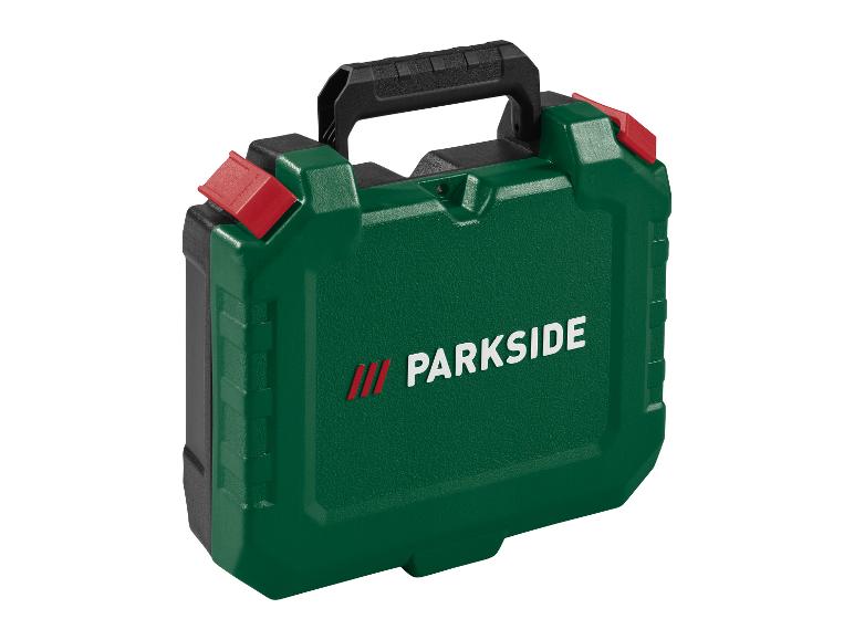 PARKSIDE groene gereedschapskoffer met zwart handvat en rode sluitingen