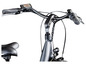 Het stuur van een zwarte elektrische fiets met een Zündapp-display.