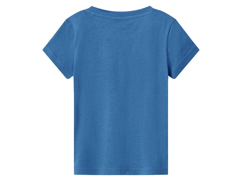 Effen blauw kinder T-shirt, achterkant.
