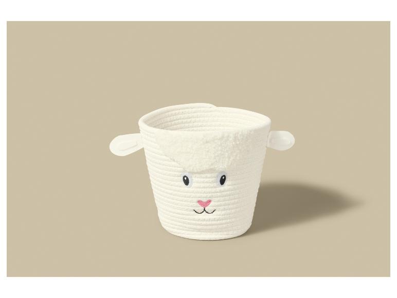 Witte opbergmand in de vorm van een schaap