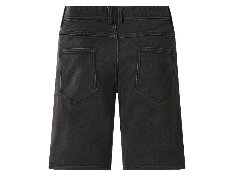 Zwarte denim herenshort, achteraanzicht