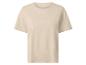 Lichtbeige dames T-shirt met korte mouwen en ronde hals.
