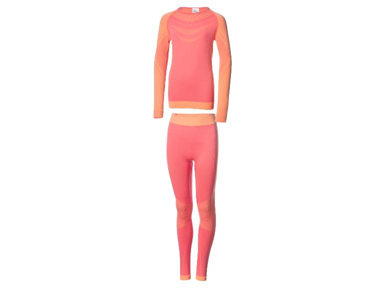 Roze en oranje thermische set met lange mouwen en legging