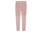 Roze gebreide leggings met geruite details.