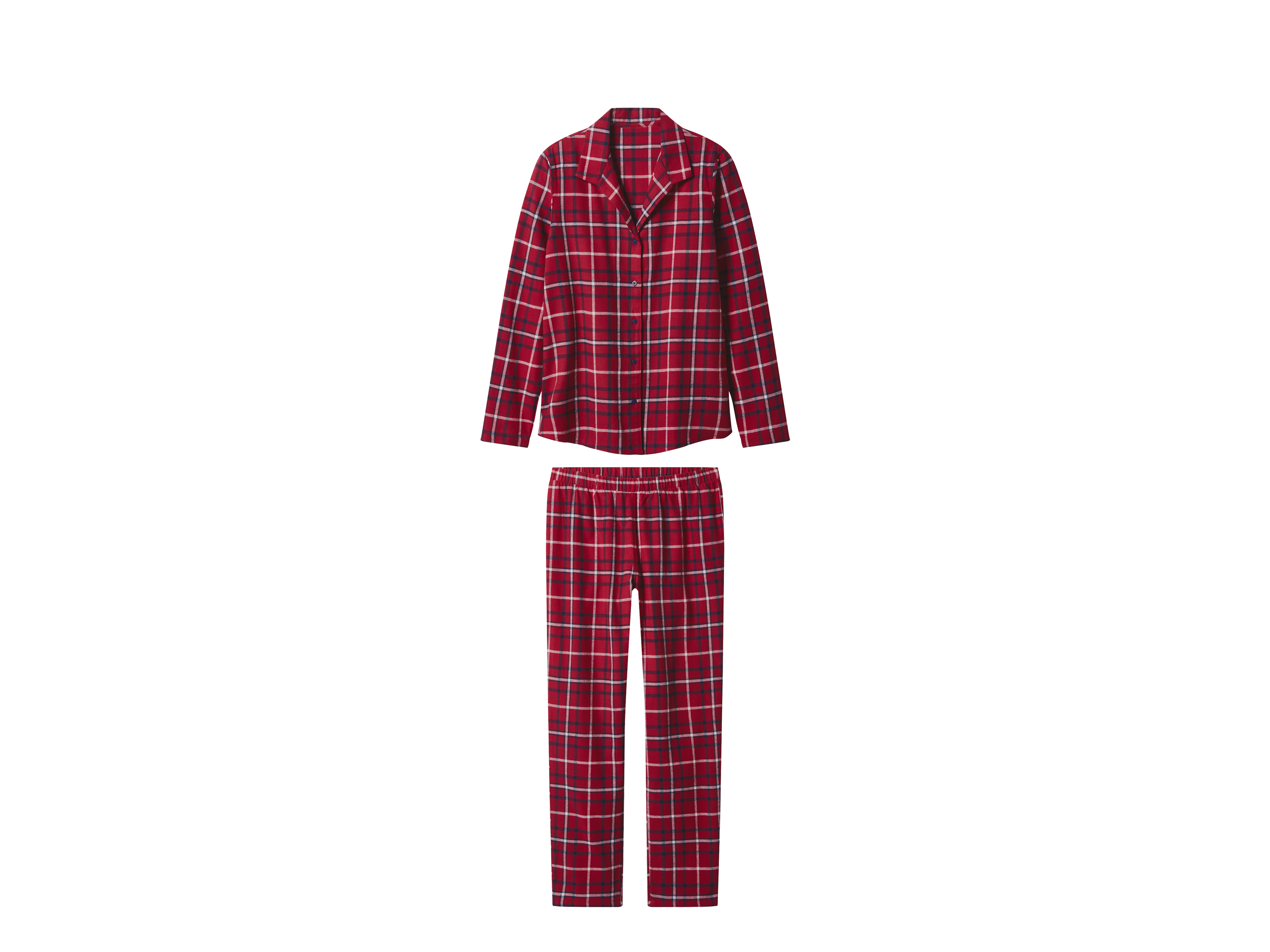 esmara Flanellen dames pyjama (Rood, XS (32/34)) afbeelding