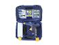 CG270 snoerloos lijmpistool in blauwe koffer met lijmsticks en instructies.