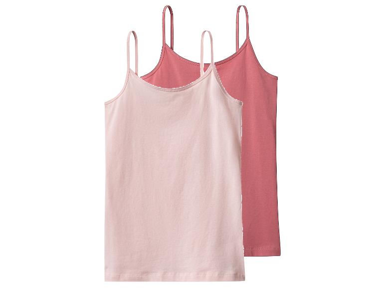 Set van twee katoenen hemdjes in lichtroze en donkerroze