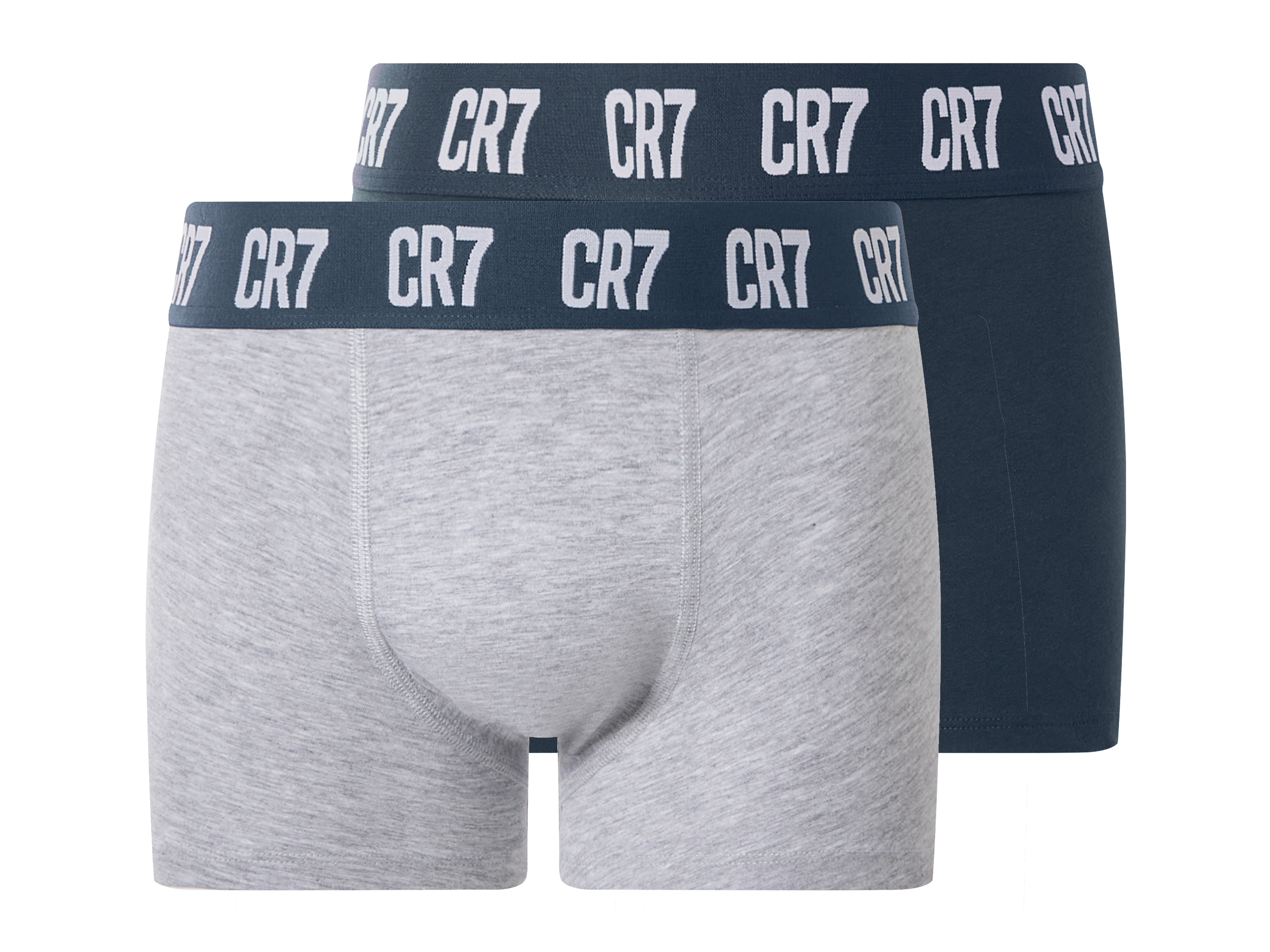 CR7 Set van 2 kinder boxers (Donkerblauw/grijs, 134/140)