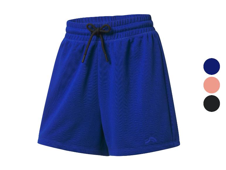 Blauwe sport shorts met trekkoord.