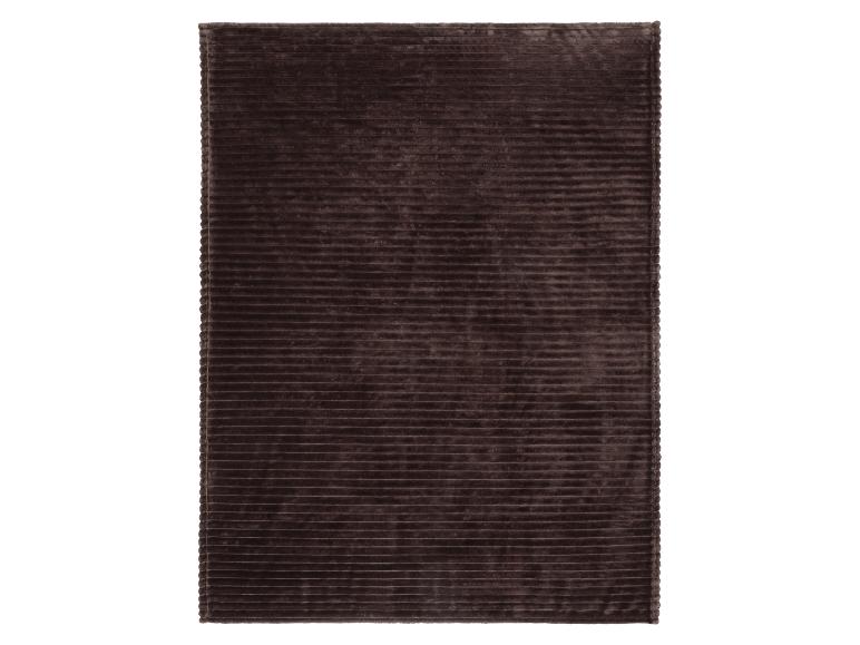 Donkerbruin rechthoekig corduroy vloerkleed met horizontale ribbels