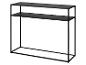 Modern zwart consoletafel met twee planken.