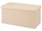 Beige rechthoekige opbergbank met bouclétextuur