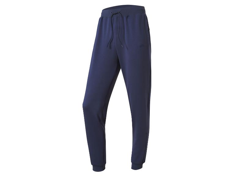 Donkerblauwe joggingbroek met elastische tailleband.