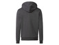 Een grijze hoodie met capuchon.