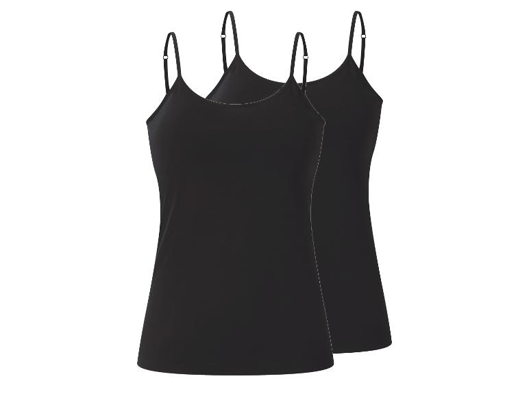 Twee zwarte dameshemdjes met spaghettibandjes