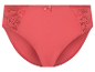 Koraalroze slip met kant.