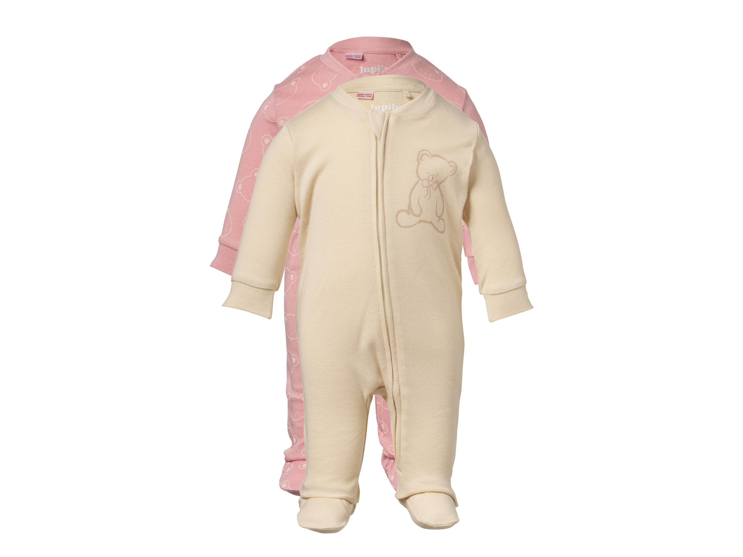 LUPILU Set van 2 baby pyjama's (Roze, 74/80)