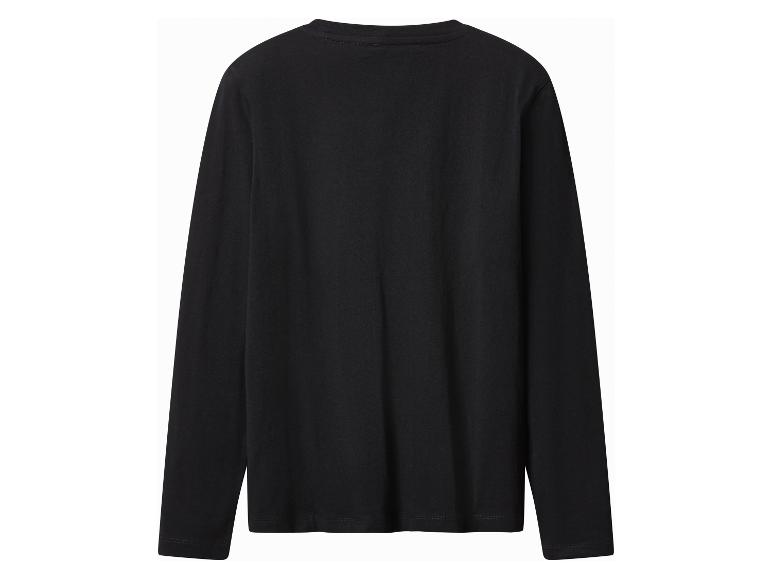 Zwart T-shirt met lange mouwen, achterkant.