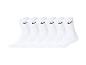 Zes paar witte Nike sokken met zwarte swoosh-logo's