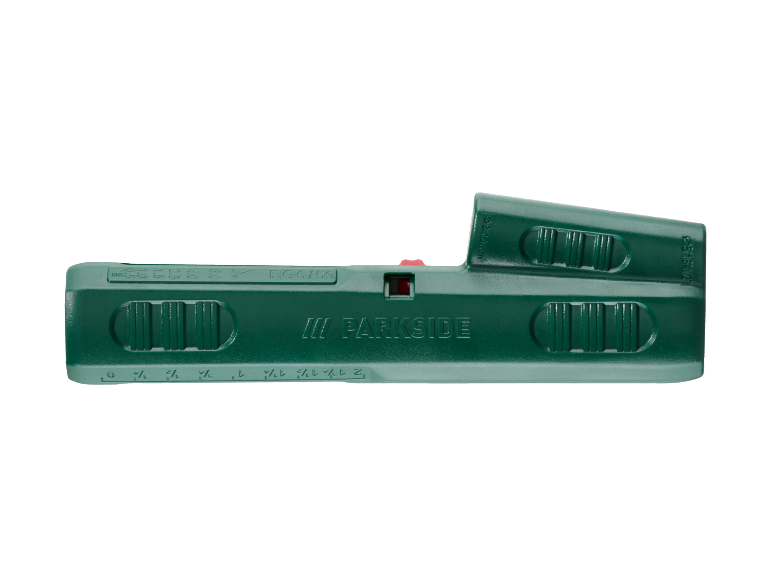 Groene kabelstripper met diverse meetmarkeringen